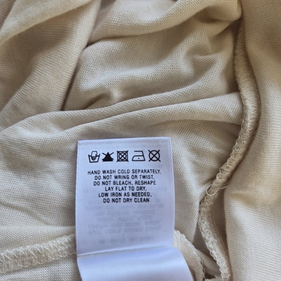 Anthropologie Deletta Staggered Gleam Tunic Halter Tank Cream Gold Mesh Sz Small - Picture 13 of 13